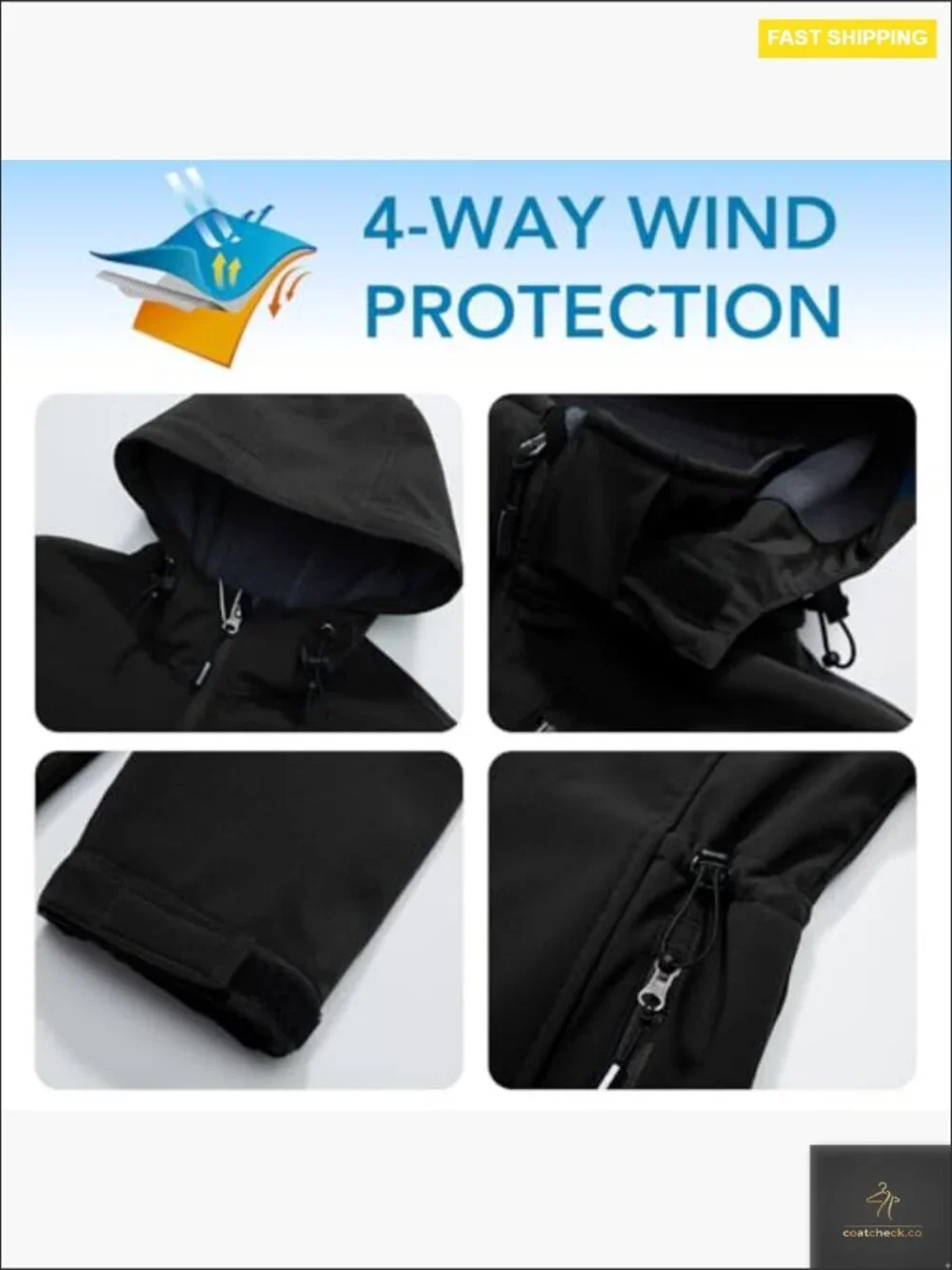 Women's Softshell Jacket Waterproof Lightweight Fleece Lined Windbreaker